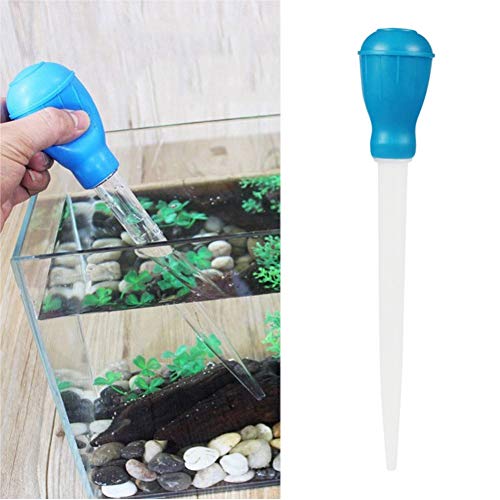 Greenlans Mini-Wasserwechsler für kleine Aquarien, manuelle Saugrohrpumpe, Siphon, Wasserabsauger, Saug-Gerät, Kies-Reinigung, Tropf-Feeder, Blau von Greenlans