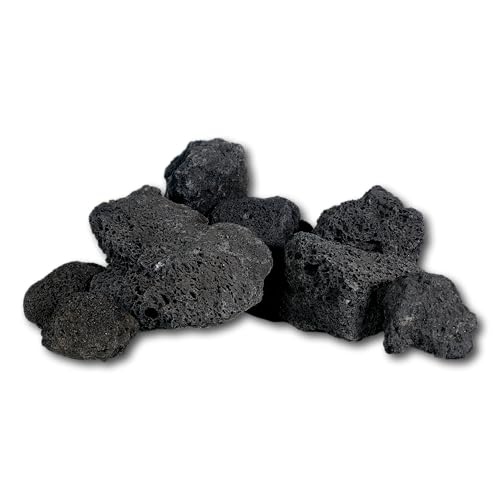 Greenscaping Aquarium Lava Steine schwarz 3-20 cm, besonder tief Schwarze Lava Aquariumsteine, Lavasteine (10 er Mix Set 3-20 cm) von Greenscaping