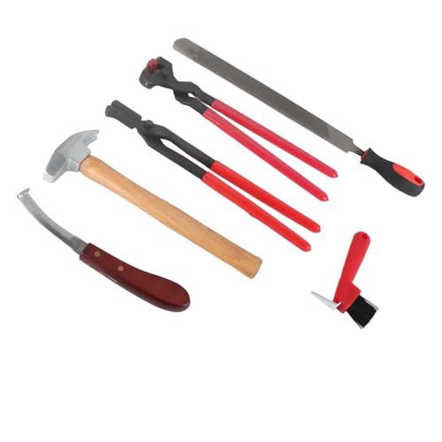 6-teiliges Professionelles Hufschmied-Werkzeugset Hufzange Nagelzange Trimmwerkzeug mit Ergonomischem Griff für Pferdepflege bei REIT- und Rennpferden 6-teiliges Professionelles Hufschmied-Werkzeugset Hufzange Nagelzange Trimmwerkzeug mit Ergonomischem Griff für Pferdepflege bei REIT- und Rennpferden von Greensen