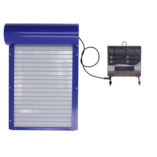 Automatische Hühnerklappe Batterie Automatischer Hühnerstall Türöffner mit Zeitschaltuhr, HD LED Display, Timer, Manuell, Hühnertür Automatisch Voll Aluminiumtür, 28,5x20,5cm von Greensen