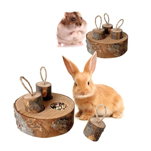 Applewood Hamster Feeder, Kauentablett, Mentales Stimulationsspielzeug, Eingebauter Zähnegesundheit, Interaktives Hell -Behandlungs -Puzzlespiel für Kleine Haustiere von Greensen