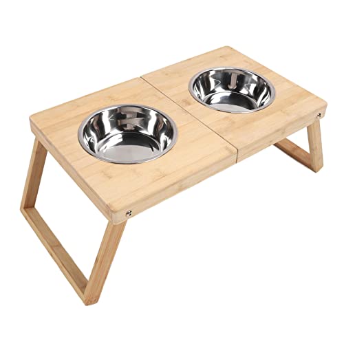 Greensen Erhöhter Katzenfutternapf-Ständer, Bambus-Futterstation mit Edelstahlschalen für Verbesserte Haustierhaltung, Einfache Reinigung, Auslaufsicheres Design Greensen Erhöhter Katzenfutternapf-Ständer, Bambus-Futterstation mit Edelstahlschalen für Verbesserte Haustierhaltung, Einfache Reinigung, Auslaufsicheres Design von Greensen