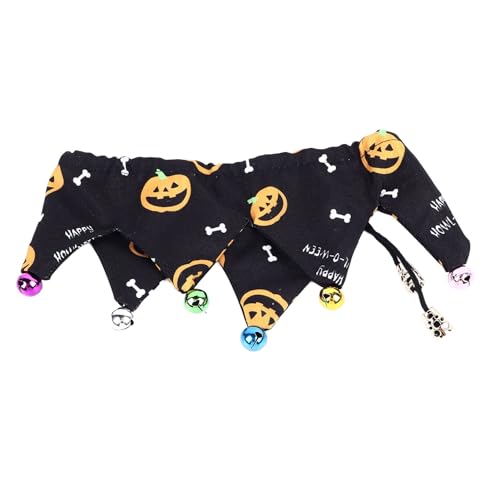 Greensen Halloween Hundeschal, Kürbismuster Haustierhalsband mit Glöckchen Verstellbares Halloween Katzenhalsband für Kleine Hunde Katzen Greensen Halloween Hundeschal, Kürbismuster Haustierhalsband mit Glöckchen Verstellbares Halloween Katzenhalsband für Kleine Hunde Katzen von Greensen