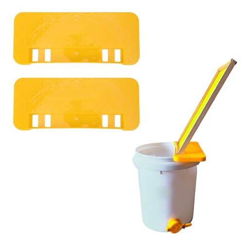 Greensen Imkerschaber, Bienenstock-Rahmenschaber aus Kunststoff, Honigentdeckelungswannenhalter für die Honigernte mit Stabilem Eimerrahmen (Yellow) von Greensen