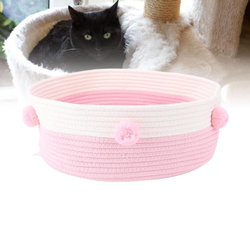 Greensen Katzen Kratz Bett aus Baumwoll Seil, Hand Gestricktes Katzen Bett, Stabil und Robustes Katzen Schlafbett, Passend für Verschiedene Innendekoration Stile (#2) von Greensen