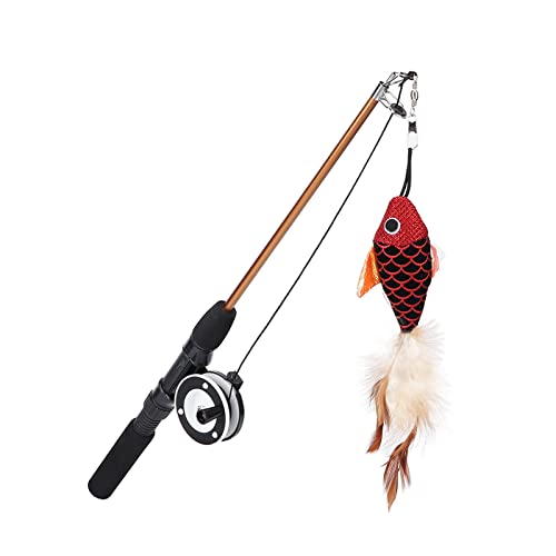 Greensen Katzenangel Spielzeug, Ausziehbar 74cm Katzenspielrute mit Austauschbarem Zubehör für Innen- und Außenbereich Greensen Katzenangel Spielzeug, Ausziehbar 74cm Katzenspielrute mit Austauschbarem Zubehör für Innen- und Außenbereich von Greensen