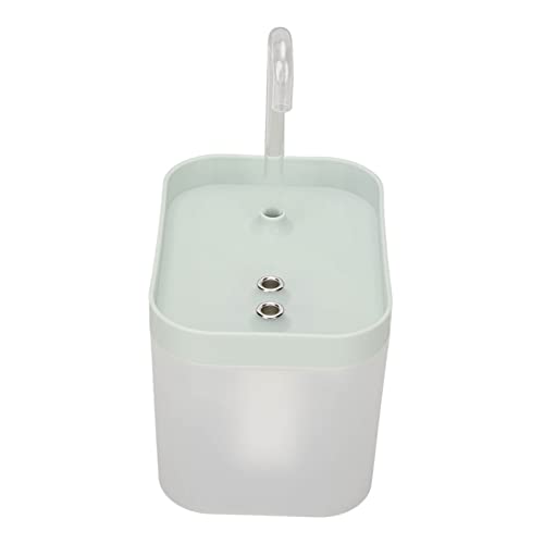 Greensen Katzenbrunnen Wasserschüssel Niedrig Rausch 1,5 L Automatisch Niedriger Geräusch Haustier Wasserspender für Katzenhund (Transparenter Körper mit blaugrauem Deckel) von Greensen