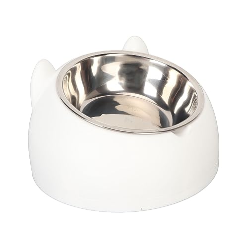 Greensen Katzenfutternapf aus Edelstahl, 200 Ml, Erhöhter, Geneigter Futternapf für Hunde mit Ovalem, Gebogenem Design in Lebensmittelqualität 304 für Haustiere mit Flachem Gesicht von Greensen