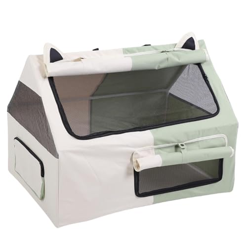 Greensen Katzenzeltbox, Katzenzeltbox für Trächtige Katzen, Tragbare Rechteckige Haustierbox aus Oxford-Stoff & PVC, Pflegeleicht, 30,91 X 23,03 X 22,44 Zoll von Greensen