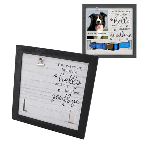Greensen Pet Keepsake Bilderrahmen, Hölzerne Stabile Display Hunde Katzenkragen Speicher Rahmen für Tischschreibtisch oder Verschiedene Haustierfotosgrößen, Ideales für Haustierbegeisterte von Greensen