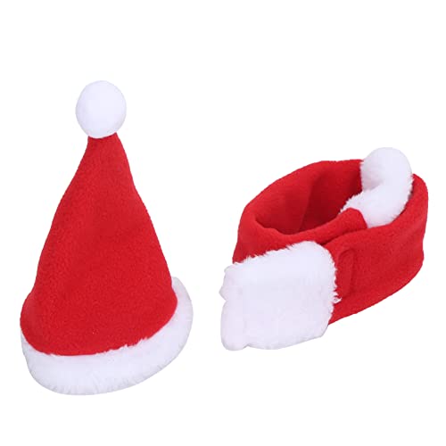 Greensen Pet Weihnachtskostüm, Kostüm für Katzen Welpen Hunde Weiches Einstellbares Santa Hut & Schal Outfit mit Design für Urlaubsfotos von Greensen