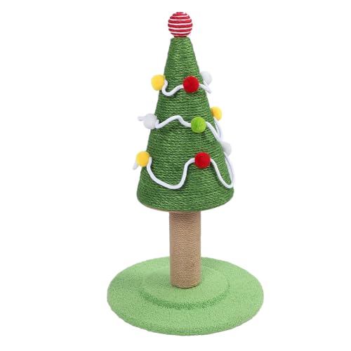 Greensen Kratzbaum für Katzen Im Weihnachtsbaum-Stil mit Sisal-Material, Schützt Möbel, Stabile Struktur, Kratzbaum für Zuhause und Drinnen (Groß: 40x65cm/15,7x25,6 Zoll) von Greensen