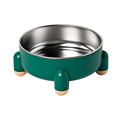 Pet Bowl Hundefutter Schüssel Katzenfutter Schüssel Edelstahl 4 -legierte Basis Abnehmbares Design Großer Kapazität Leicht zu Reinigen mit Erhöhter Basis für Innenhüter (Green) von Greensen