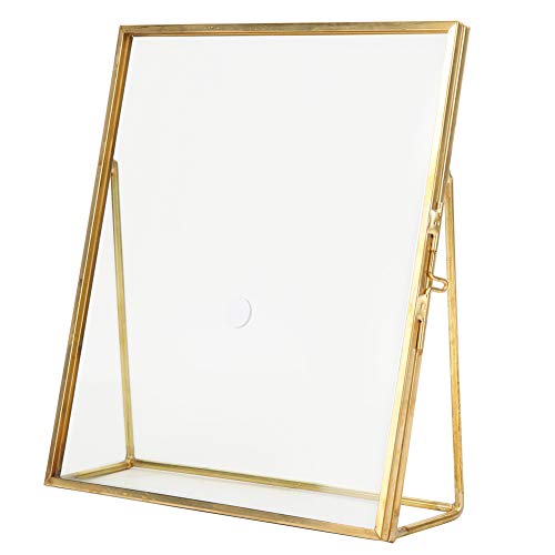 Retro Glas-Bilderrahmen Klare Fotoanzeige Fotorahmen Geometrischer Glas Pflanze Probe Bilderrahmen mit Kupferhalterung für Wohnung Dekoration von Greensen