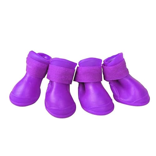 Greensen Wasserdichter Hundestiefel aus Silikon, rutschfest, Weich, Regenschuhe für Hunde, Welpen, wasserdichte, rutschfeste Haustierschuhe (M) von Greensen