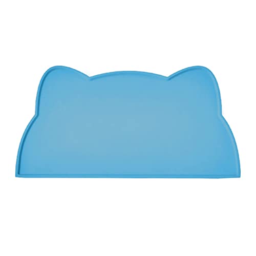 Weiche Anti -Slip -Silikon -Katze Schüsselmatte 17,3 Zoll Langes Haustiernahrung mit Erhöhtem Rand Spill Proof Design für Innenboden nach Hause (Himmelblau) von Greensen