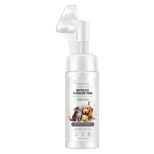 Greenwich 100% Vegan Dry Shampoo Foam Dog Cats 150ml, Paw Cleaner, Soothing & Deodorizing, Organic Natural Ingredients, Quick Dry & No Rinsing Required, pH von Greenwich