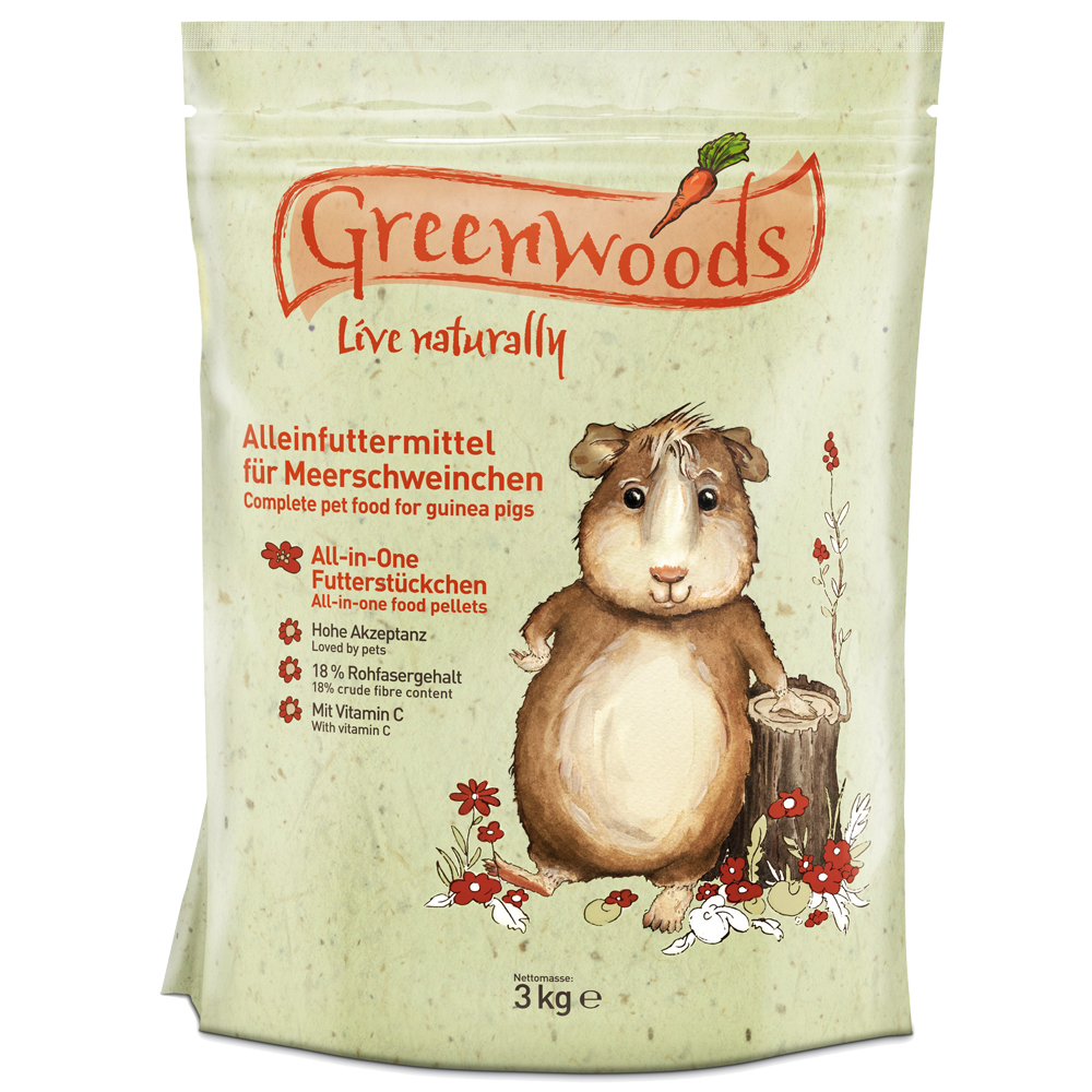 Greenwoods Meerschweinchenfutter - 2 x 3 kg von Greenwoods Small Animals