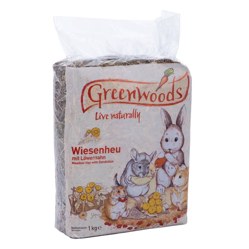 Greenwoods Wiesenheu 1 kg Löwenzahn - 3 x 1 kg von Greenwoods Small Animals