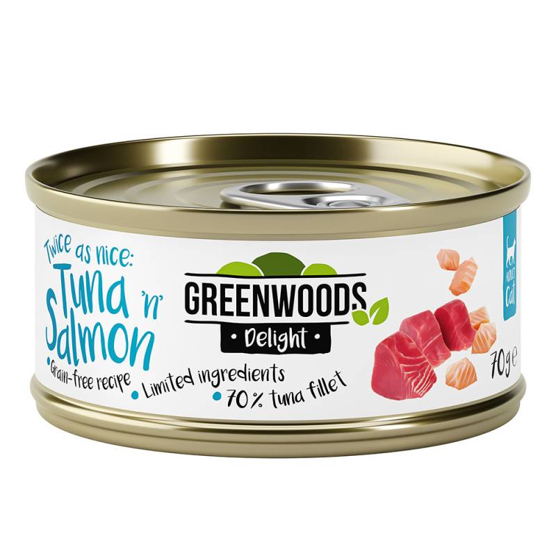 Greenwoods Delight Thunfischfilet mit Lachs - Sparpaket: 24 x 70 g von Greenwoods