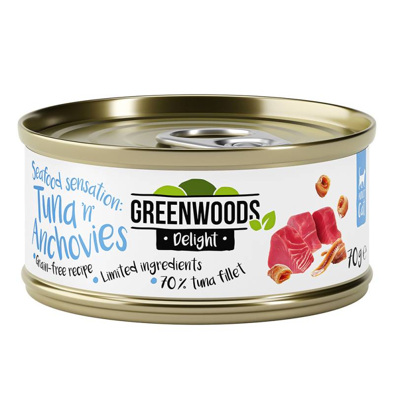 Greenwoods Delight Thunfischfilet mit Sardellen - Sparpaket: 24 x 70 g von Greenwoods