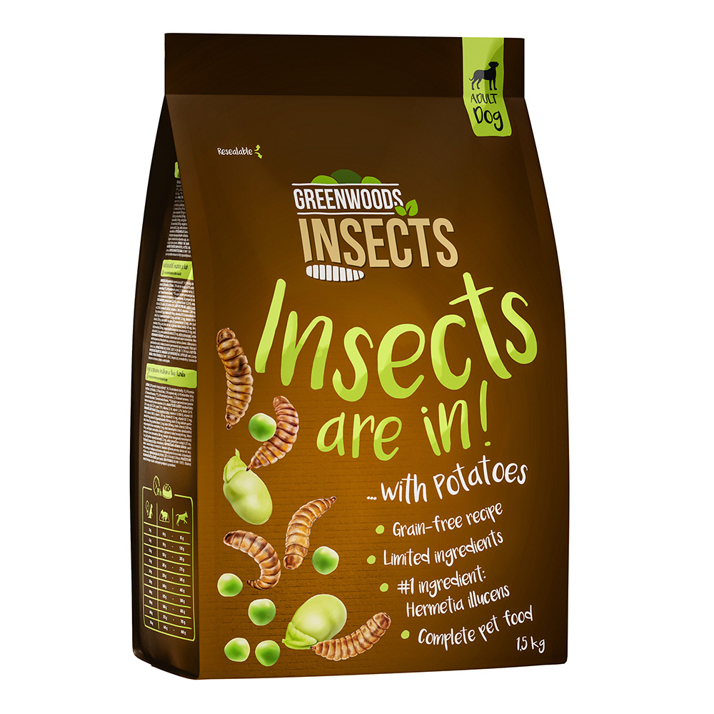 Greenwoods Insects Insekten mit Kartoffeln, Erbsen und Favabohnen Sparpaket: 4 x 1,5 kg von Greenwoods
