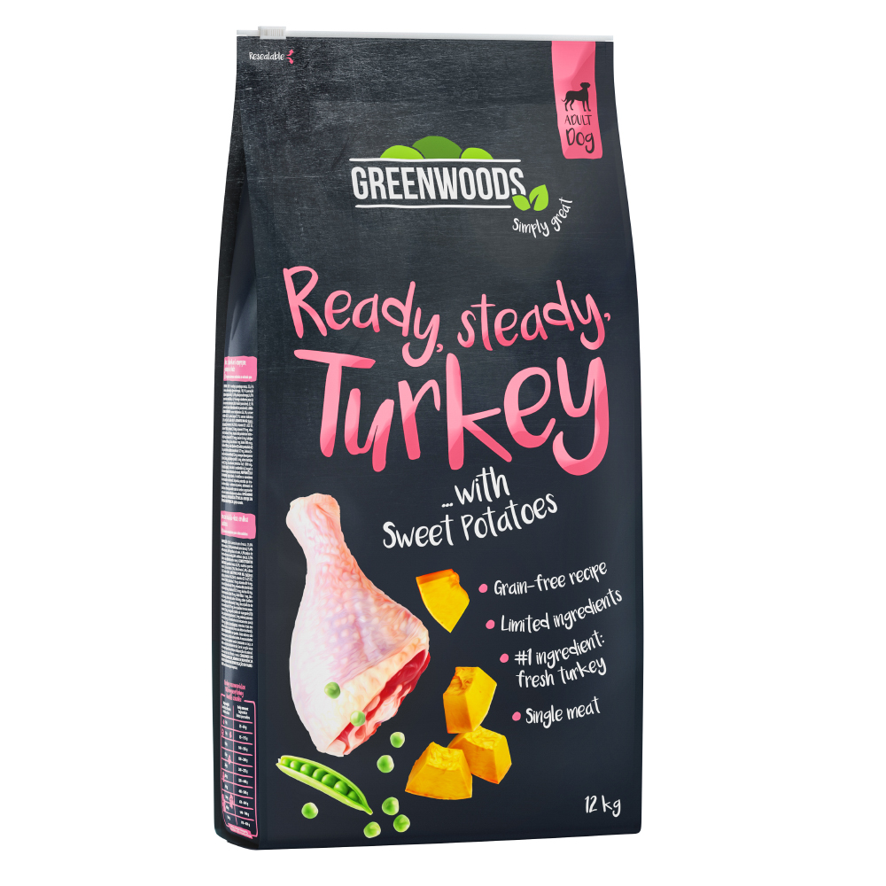 Sparpaket Greenwoods 2 x 12 kg Pute mit Süßkartoffeln, Erbsen und Kürbis Sparpaket Greenwoods 2 x 12 kg Pute mit Süßkartoffeln, Erbsen und Kürbis von Greenwoods