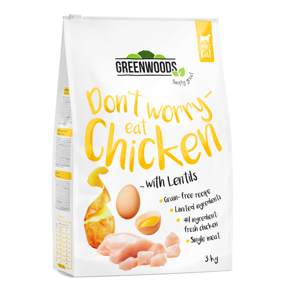 Sparpaket Greenwoods Adult 3 x 3 kg Huhn mit Linsen, Kartoffeln und Ei Sparpaket Greenwoods Adult 3 x 3 kg Huhn mit Linsen, Kartoffeln und Ei von Greenwoods