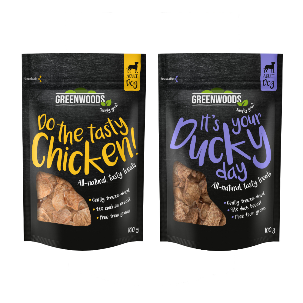 Sparpaket Greenwoods Nuggets 5 x 100 g - Mixpaket: 3 x Huhn & 2 x  Ente von Greenwoods
