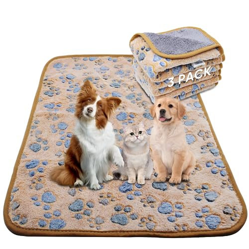 Grehge 3 Waterproof Dog Blanket for Small Dogs, Washable Pet Blankets with Double -Sided Soft Warm Flannel Fleece Cover, Puppy Pads for Dog Bed & Couch (Coffee, S (23X16 inch)) von YZHDUXIU