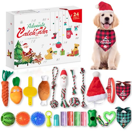 Grenfield Hunde-Adventskalender 2024, 24 Tage, Weihnachts-Countdown-Kalender mit Kauspielzeug, Zahnspielzeug, Seilspielzeug, Weihnachts-Hundespielzeug für Spieltraining, Weihnachten, kleine, Grenfield Hunde-Adventskalender 2024, 24 Tage, Weihnachts-Countdown-Kalender mit Kauspielzeug, Zahnspielzeug, Seilspielzeug, Weihnachts-Hundespielzeug für Spieltraining, Weihnachten, kleine, von Grenfield