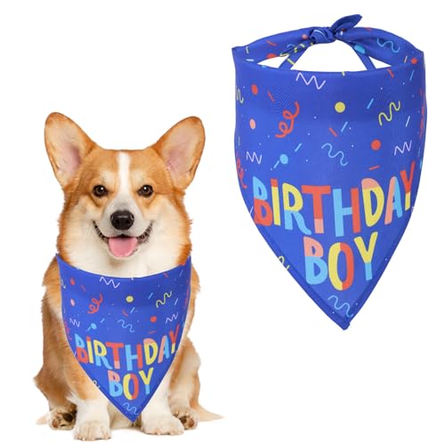 1 Stück Hunde Geburtstags Bandana Mütze Geburtstags Geschenk Hund Hunde Bandana Kopftücher Hundeschal,Halsdreiecke Hundehalstücher Hundehalstuch Halstuch Hund für Kleine,Mittelgroße und Katzen von Grevosea