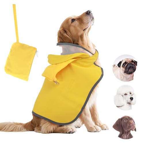 Grevosea 1 Stück Regenjacke Hund Hunderegenmantel Wasserdichter Hundemantel Verstellbare Hunderegenjacke mit Reflektierenden,Regenmantel Hund mit Reißverschluss für Spaziergänge -M Grevosea 1 Stück Regenjacke Hund Hunderegenmantel Wasserdichter Hundemantel Verstellbare Hunderegenjacke mit Reflektierenden,Regenmantel Hund mit Reißverschluss für Spaziergänge -M von Grevosea