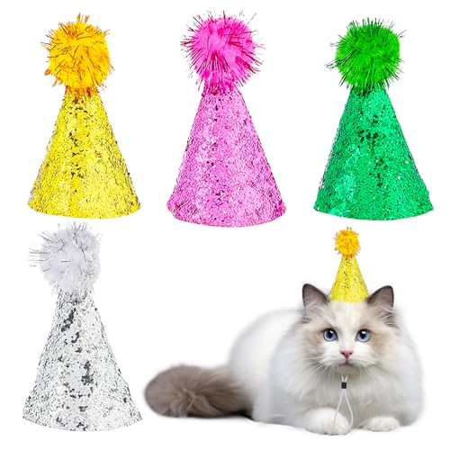 4 Stück Hunde Mütze Katzen Geburtstags Mütze Verstellbare Hundegeburtstagshüte Partyhüte Katzen Hüte Niedliche Welpen Partyhut Stirnbänder Mini-Geburtstagshüte für Katzen,Kuscheltiere,Kostüm zubehör 4 Stück Hunde Mütze Katzen Geburtstags Mütze Verstellbare Hundegeburtstagshüte Partyhüte Katzen Hüte Niedliche Welpen Partyhut Stirnbänder Mini-Geburtstagshüte für Katzen,Kuscheltiere,Kostüm zubehör von Grevosea