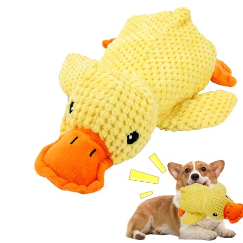Grillix Anti-Stress Ente Hund, Quack-Quack Duck Dog Toy, 24 x 32 cm Plüsch-Kauspielzeug für Hund, Ruhig und Ausgeglichen Anti-Stress Ente Gelb von Grillix