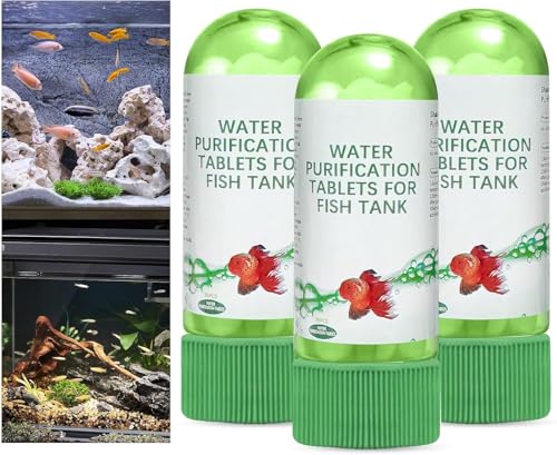 Wasserreinigungstabletten für Aquarien, 3 Flaschen, leistungsstarke Aquarium-Wasserreinigungstablette, verbessert schnell die Wasserqualität, nicht reizend, entfernt alle Arten von Trübungen aus dem von Grindrom