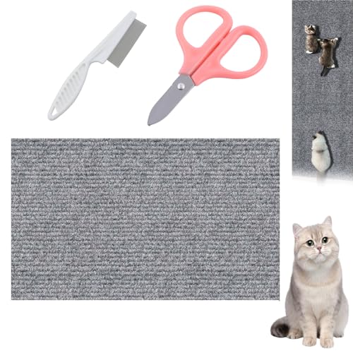 Asisumption Cat Scratching Mat,Cat Couch Protector,Wall Cat Scratcher,Trimmable Self-Adhesive Cat Couch Protector for Cat Wall Furniture (C, 11.8in*3.28 ft) von Grolomo