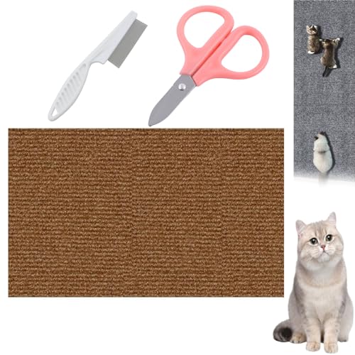 Asisumption Cat Scratching Mat,Cat Couch Protector,Wall Cat Scratcher,Trimmable Self-Adhesive Cat Couch Protector for Cat Wall Furniture (D, 11.8in*3.28 ft) von Grolomo