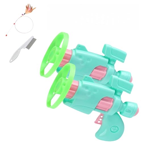Celerypets Light-Up Flying Disc Cat Launcher Set,2025 New Celery Pets Cat Fetch Toy With Colorful Flying Propellers Set, Pet Tracks Chasing Flying Saucer Toy For Pet Training And Chasing (2pcs) von Grolomo