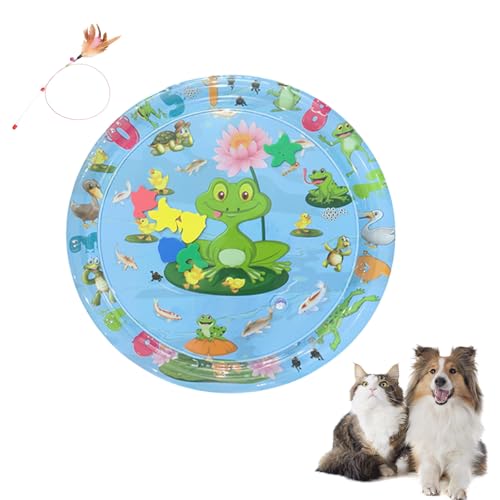 Grolomo Ocean Breeze Splashland Cat Toy,2025 New Ocean Breeze Splashland for Cats,Cat Water Sensory Play Mat,Thickened Water Mat for Cat Dog, Easy to Inflate and Fill with Water, for Summer (C) von Grolomo