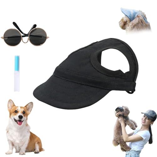 Outdoor Sun Protection Hood for Dogs,Pet Dog Sun Protection Visor Hat,Dog Sun Hat,Dog Baseball Hat,Adjustable Dog Sun Hat with Ear Holes,Outdoor Sport Sun Cap for Small Dogs (A, M) von Grolomo