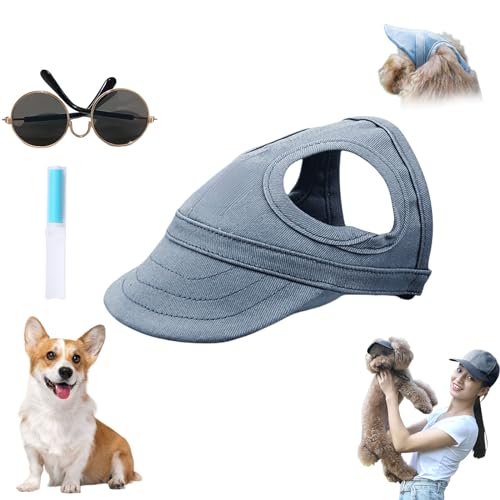 Outdoor Sun Protection Hood for Dogs,Pet Dog Sun Protection Visor Hat,Dog Sun Hat,Dog Baseball Hat,Adjustable Dog Sun Hat with Ear Holes,Outdoor Sport Sun Cap for Small Dogs (C, M) von Grolomo