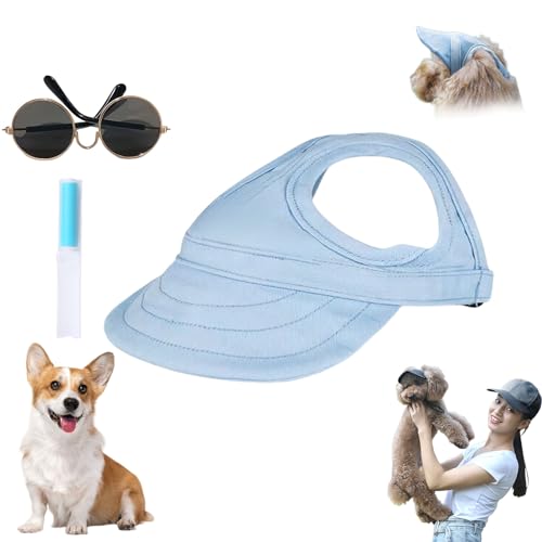 Outdoor Sun Protection Hood for Dogs,Pet Dog Sun Protection Visor Hat,Dog Sun Hat,Dog Baseball Hat,Adjustable Dog Sun Hat with Ear Holes,Outdoor Sport Sun Cap for Small Dogs (D, S) von Grolomo