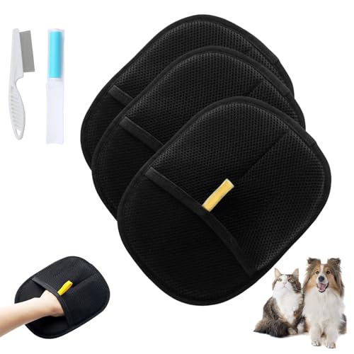 Yomi Pet Hair Remover Glove,Celery Pets Double Sided Grooming Glove,Pet Hair Remover Electrostatic Gloves for Dog & Cat,Washable (3pcs) von Grolomo