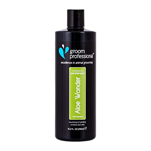 Groom Professional Aloe Wonder Hundeshampoo Sensitiv - Für Juckende und Trockene Haut - Hundeshampoo Gegen Juckreiz - Sensitiv & Juckreiz Shampoo für Hunde - Beruhigende & Pflegende Formel, 450ml von Groom Professional