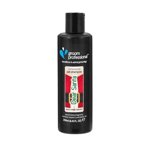 GROOM PROFESSIONAL Dear Santa Hundeshampoo - Hundeshampoo Gegen Geruch - Tiefenreinigendes Shampoo für Hunde - Macht das Fell Weich und Glänzend - Festlicher Duft nach Orangen, 250ml GROOM PROFESSIONAL Dear Santa Hundeshampoo - Hundeshampoo Gegen Geruch - Tiefenreinigendes Shampoo für Hunde - Macht das Fell Weich und Glänzend - Festlicher Duft nach Orangen, 250ml von GROOM PROFESSIONAL