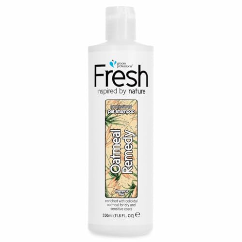 GROOM PROFESSIONAL Fresh Oatmeal Remedy Hundeshampoo Sensitiv - Natürliches Hundeshampoo für Empfindliche Haut - Lindert Hautirritationen - Hypoallergenes Shampoo - Reinigt & Beruhigt, 350ml von Groom Professional