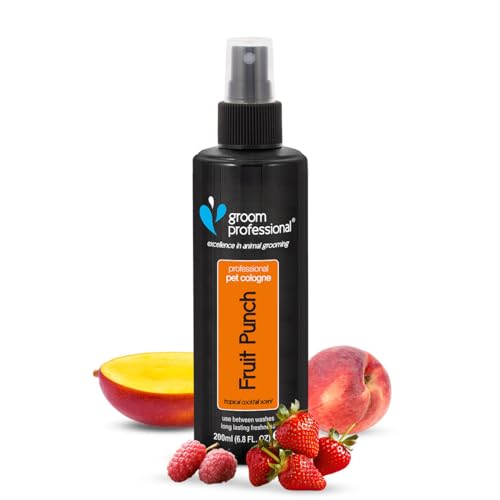 GROOM PROFESSIONAL Fruit Punch Haustier Parfüm, Exzellenz in Sachen Haustierpflege, Hundeparfüm mit einem vertrauten fruchtigen Duft, hergestellt in Großbritannien, 200ml GROOM PROFESSIONAL Fruit Punch Haustier Parfüm, Exzellenz in Sachen Haustierpflege, Hundeparfüm mit einem vertrauten fruchtigen Duft, hergestellt in Großbritannien, 200ml von GROOM PROFESSIONAL