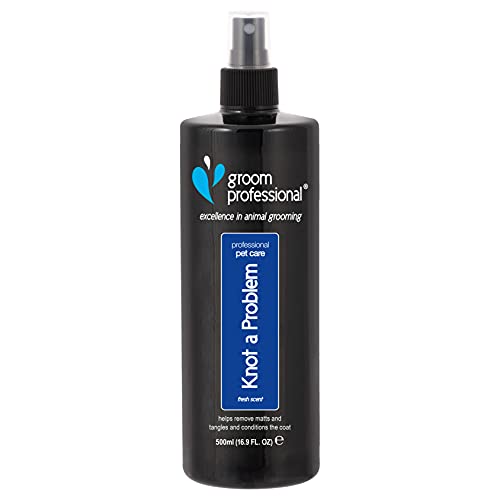 GROOM PROFESSIONAL Knot A Problem Entwirrungsspray für Hunde - Hunde-Entwirrungsspray für verfilztes Fell - Löst Knoten & Verfilzungen - Hilft, Verfilzungen zu Entfernen - Verleiht Glanz, 200ml von Groom Professional