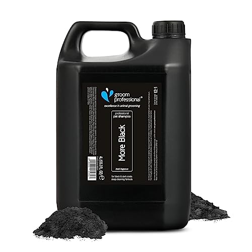 Groom Professional More Black Hundeshampoo - Farbverstärkendes Shampoo für Hunde - Perfekt für Schwarze oder Dunkelhäutige Rassen - Tiefenreinigendes Shampoo - Frischer Duft, 4 Liter von Groom Professional